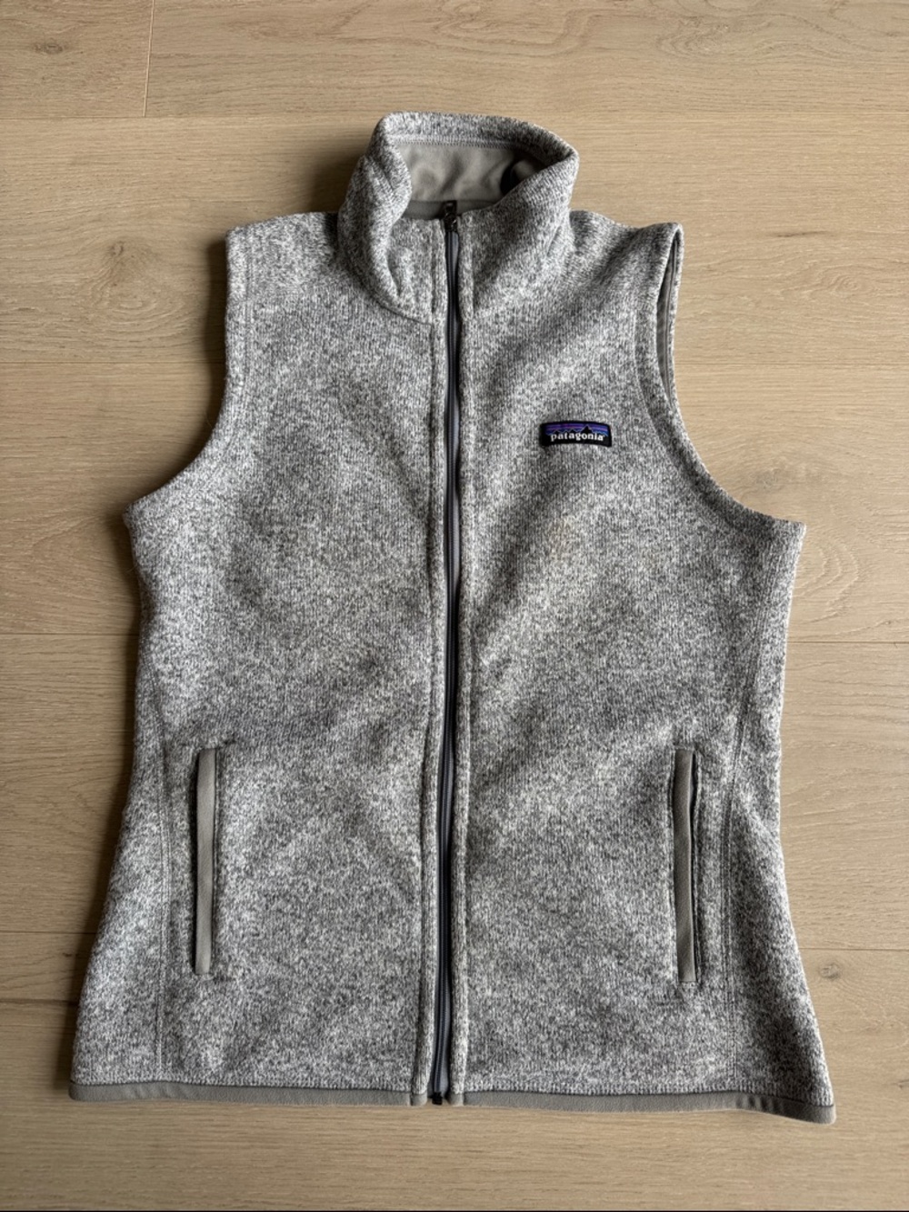 Patagonia Light Gray Fleece Zip-Up Vest